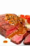 Green Peppercorn Beef Filet Mignon Stock Photo