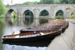 Rowing Boats On River Wear Stock Photo