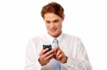 Businessman Using Mobile Phone Stock Photo