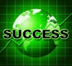 Success Graph Means Winner Resolution And Winning Stock Photo