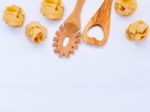 Italian Foods Concept And Menu Design. Various Kind Of Pasta Far Stock Photo