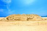 Busan, South Korea - June 1: Sand Sculptures At The Busan Sand Festival On June 1, 2015 In Busan, South Korea Stock Photo