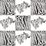 Tiger Patterns For Textiles And Wallpaper Stock Photo