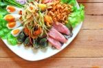 Green Papaya Salad Stock Photo