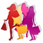 Silhouette Shopping Stock Photo