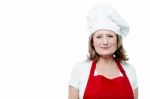 I Am New Female Chef Here Stock Photo