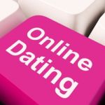 Online Dating Computer Key Stock Photo