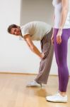 Couple Stretching Stock Photo