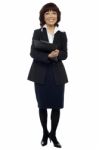 Business Lady Holding Clipboard Stock Photo