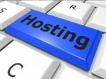 Online Hosting Means World Wide Web And Computer Stock Photo