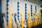 Fiber Optic With Servers In A Technology Data Center Stock Photo