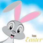 Easter Bunny Design. Happy Easter Day On A Beautiful Sky. Easter Day Isolated On White Background Stock Photo