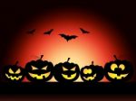 Bats Halloween Means Trick Or Treat And Pumpkin Stock Photo