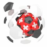 Switzerland Soccer Ball Isolated White Background Stock Photo