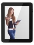 Woman Holding Tablet Pc Stock Photo