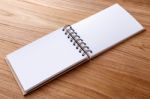 Blank Spiral Notebook Stock Photo