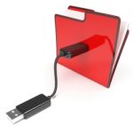 Usb Folder Or File Shows Data Storage And Memory Stock Photo