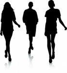 Fashion Girls Silhouettes Stock Photo