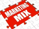 Marketing Mix Puzzle Shows Marketplace Place Price Product And P Stock Photo