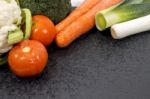 Mix Vegetables On Schist Stock Photo