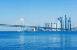 Gwangan Bridge And Haeundae In Busan,korea Stock Photo