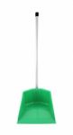 Front Green Plastic Dustpan On White Background Stock Photo