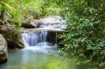 Erawan Waterfall In Thailand Stock Photo