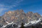 Red Mountain Near Cortina D'ampezzo Stock Photo