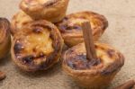 Famous Portuguese Egg Pastry Tart Stock Photo