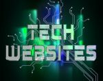 Tech Websites Represents Digital Technologies And Online Stock Photo