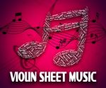 Violin Sheet Music Represents Sound Tracks And Books Stock Photo