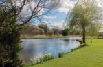 View Of The River Test In Hampshire Stock Photo