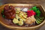 Grilled Meat With Potatoes Stock Photo