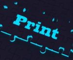 Print Key Shows Printer Printing Copying Or Printout Stock Photo