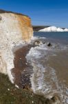 View Of The Sussex Coastline From Hope Gap Stock Photo