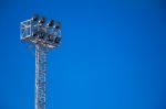 Sport Light With Blue Sky Stock Photo