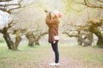 Portrait Of A Beautiful Asian Women With Nature Background Stock Photo