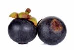 Mangosteen Isolated On The White Background Stock Photo