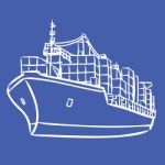 Cargo Ship With Containers Icon Hand Drawn Stock Photo