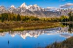 Grand Tetons Reflection Stock Photo