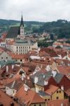 View Of Krumlov From The Castle Of Cesky Krumlov In The Czech R Stock Photo