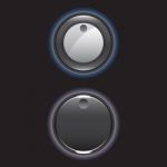 Technology Button Icon On Black Background  Illustration Eps10 Stock Photo