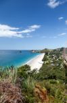 View Down To Hahei In New Zealand Stock Photo