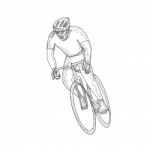 Road Bicycle Racing Doodle Stock Photo