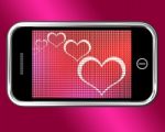 Heart Shape On Mobile Phone Stock Photo