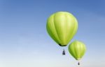 Green Hot Air Balloons Stock Photo