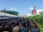 Buriram, Thailand - October 26, 2017 : Mourners Lay Flowers As A Stock Photo