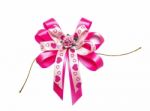 Pink Fabric Bow Stock Photo