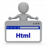 Html Webpage Indicates Hypertext Markup Language 3d Rendering Stock Photo