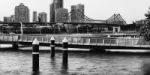 Story Bridge In Brisbane. Black And White Stock Photo